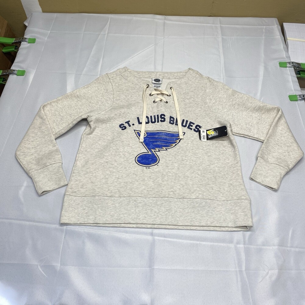 NHL St. Louis Blues Lace-Up Sweatshirt! Size Medium! Crewneck!